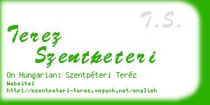 terez szentpeteri business card