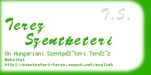 terez szentpeteri business card